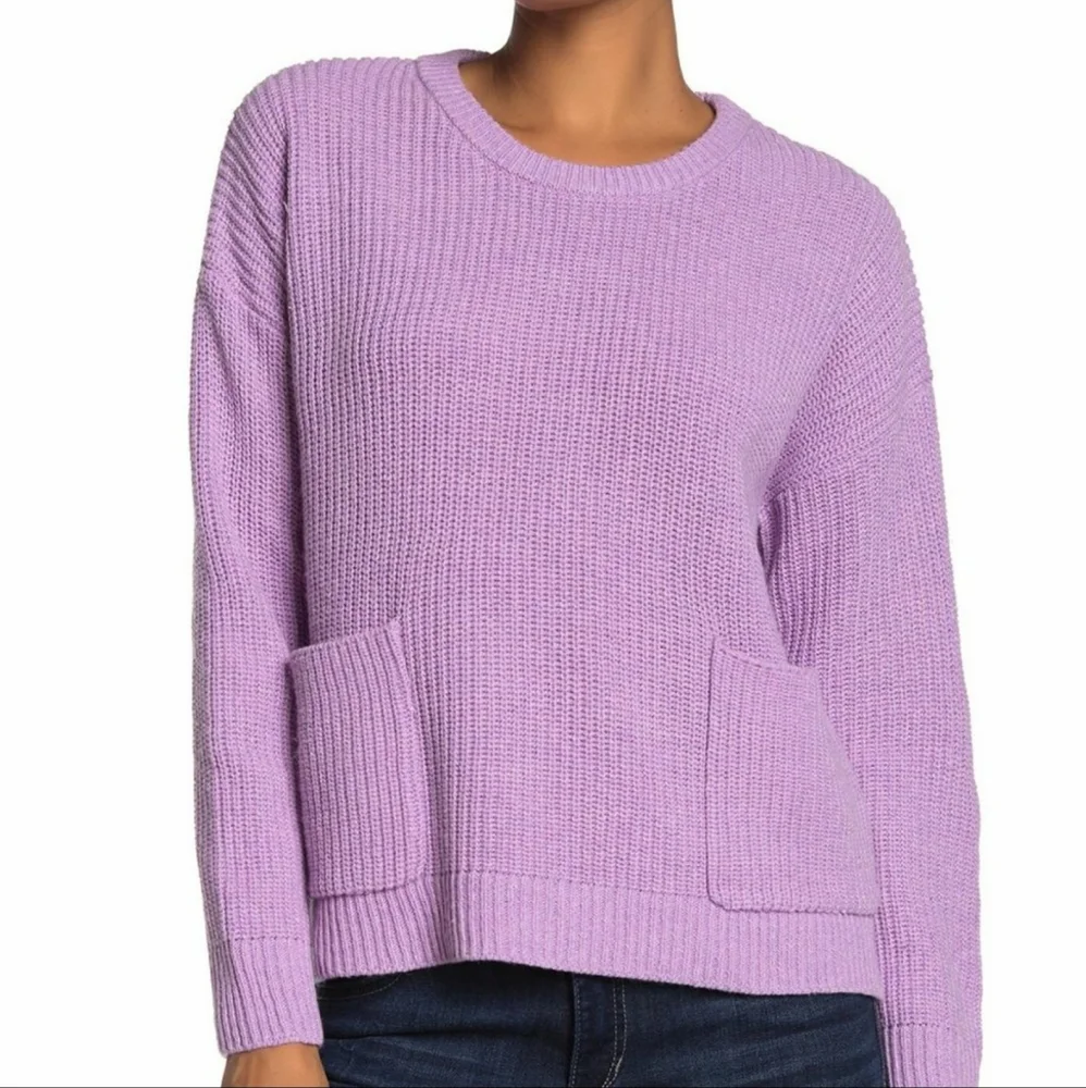 Melloday Lilac Two Pocket Pullover Sweater